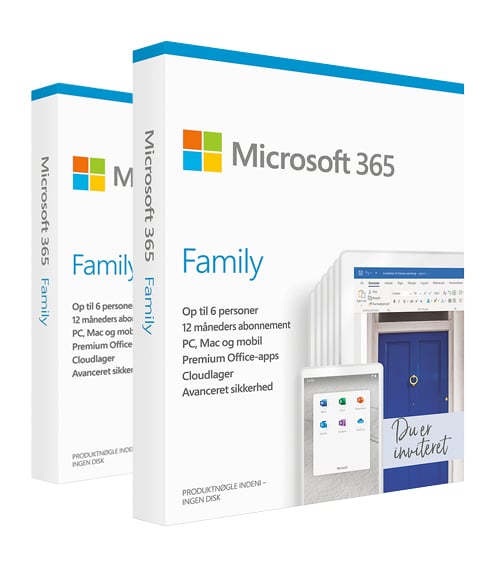 Se Microsoft 365 Family - 30 enheder / 1 år hos e-Gear.dk