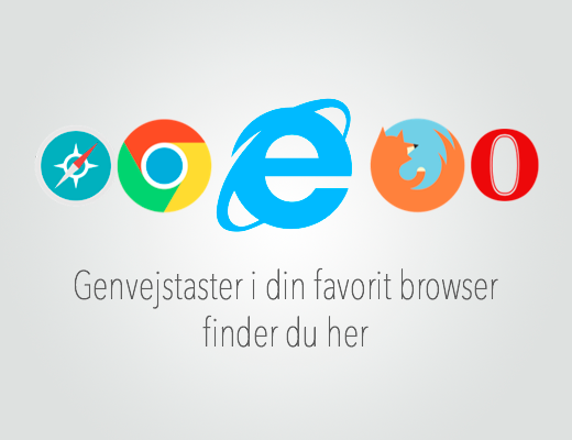 Genvejstaster i din favorit browser
